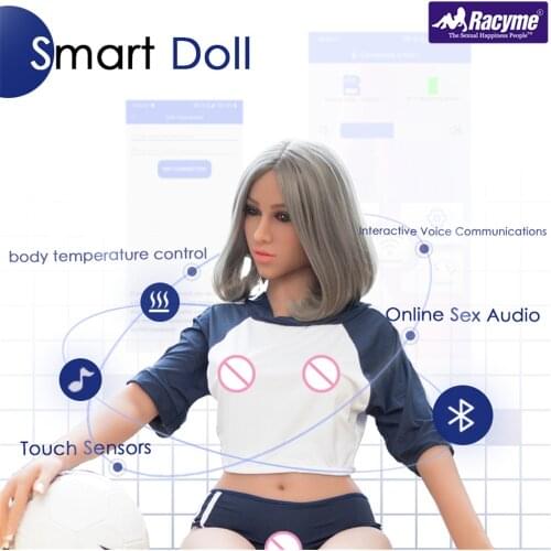Racyme 158cm Smart Sex Doll Masturbator TPE Real Silicone Love Doll for Touch Sensor Online Sex Audio Heated Temperature Control
