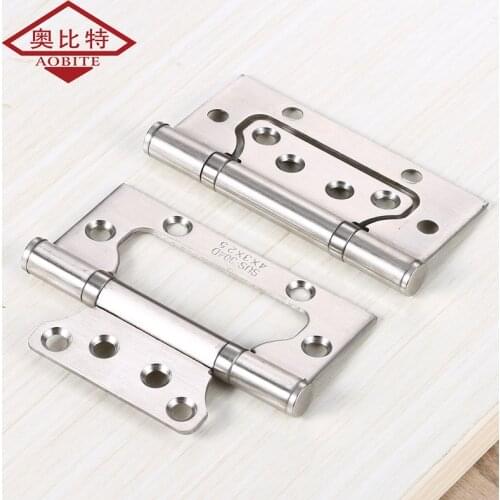 AOBT 6-color Available Durable Stainless Steel Hinge 4 inch Hinge Free Slotted Wooden Door Heavy Hinge Indoor off-axis Hinge1PCS