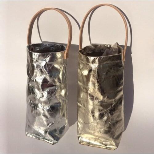 Nordic Wine Bag Eco Friendly Bar Accessories Bottle Red Wine Gift Pack Pouch with Handle Washable Paper Beer Storage Organizer