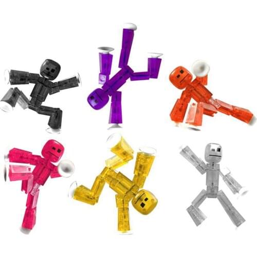 Randomly 1Pcs/3Pcs Sucker Kawaii Anima Figure In Action Figure Suction Cup Funny Deformable Sticky Robot Toys