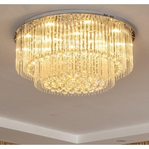 Modern led Crystal Large Round ceiling light for Living Room Bedroom Decoration Ceiling Lamp Indoor Lighting Fixture