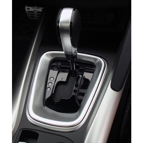 High Quality For RENAULT KADJAR MT 2016 ABS Matte Chrome Car Gear Panel Trim Decoration Sticker Cover Transmission Shift Frame
