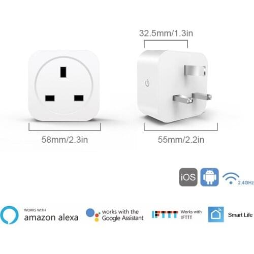 Wifi smart socket British regulations alexa mobile phone timer switch plug remote control smart home socket