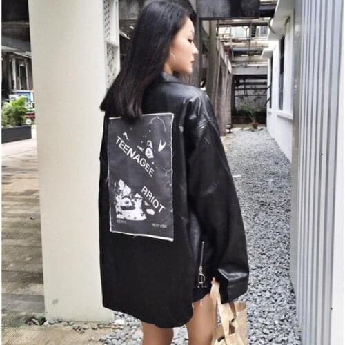 Ladies leather shirt pu shirt women button up womens shirt black long sleeve Womens tops and blouses streetwear Camisa Blusas