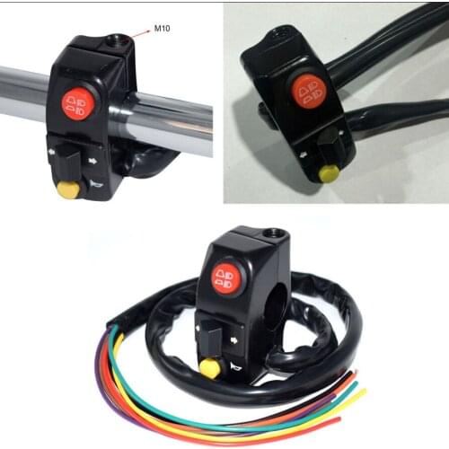 1PC 7/8" Motorcycle Handlebar Horn Turn Signal Light Headlight Switch 27.5" Wire
