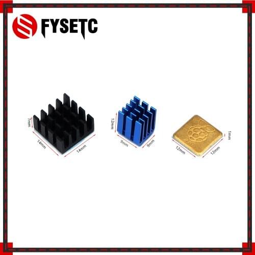 1Set Blue Heatsink Cooler Pure Aluminum Copper Heat Sink Set Kit Radiator For Raspberry Pi 3 Model B / B Plus 3D Printer Parts