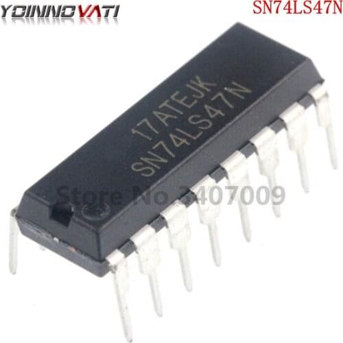 10PCS SN74LS47N DIP16 SN74LS47 74LS47N 74LS47 BCD to 7 Segment New original
