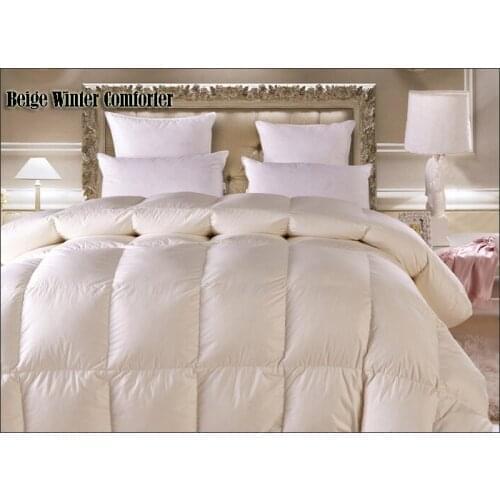 100% White Goose Down Comforter Duvet dekbed Winter Doona Quilted Blanket king queen twin full Cotton capa edredons inverno