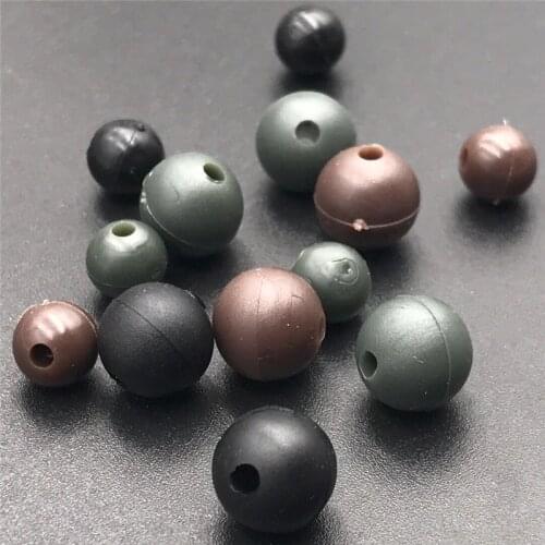 100PCS/lot 8mm 6mm Carp fishing soft PE beads soft lures hair rigs line terminal tackle quick change rubber beads hook link