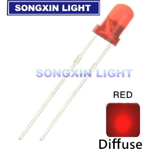 100pcs Mini LED Diode 3mm Red Color Diffused Round DIP 3 mm Light-Emitting Diode LED Lamp Light Electronics Component