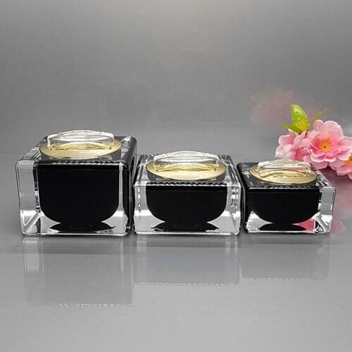15g acrylic gold/black/pearl white square shape cream jar, plastic jar for eye cream/day cream/essence/moisturizer packing