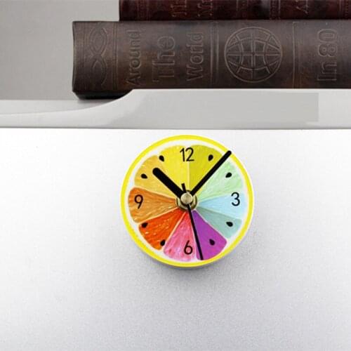 2019 Fruit Fridge magnet Wall Clock Lime Modern Kitchen Clock Watch Home Decor Fridge Clock Fruit Wall Art Timepieces Desk bell