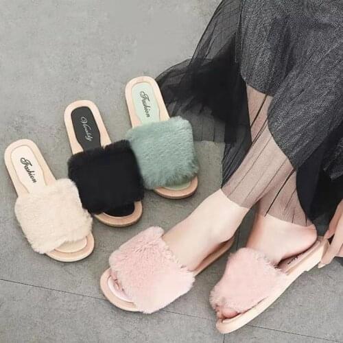 2021 All Season Fashion Women Casual Plush Solid Concise Indoor And Outside Home Slippers Ladies Sandalia Sandals