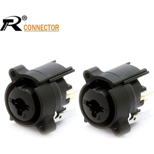 2pcs 6.35mm XLR Female Jack Connector Straight Female Socket Adapter Dual Purpose Audio Jack Speaker Plug Panel Mount Type