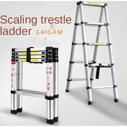 3.8m*3.8m Multifunctional Retractable Folding Aluminum Herringbone Ladder, Home/library/engineering Ladder