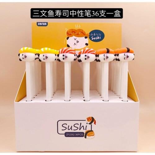36pcs Gel Pens Sushi black colored kawaii gel-ink pens pens for writing Cute stationery office school supplies 0.5mm