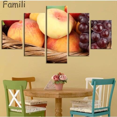 5Panel Canvas Painting pomegranate Wall Art Abstract Print Modern Home Decorative Pictures For Living Room Bedroom No Frame