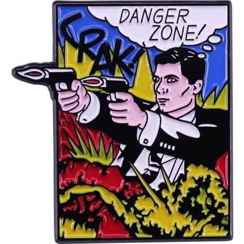 Archer funny quote enamel pin danger zone comedy show fans gift