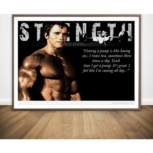 Arnold Schwarzenegger Bodybuilding Motivational Art Silk Poster Print Fitness Inspirational Art Poster For Living Room No Frame