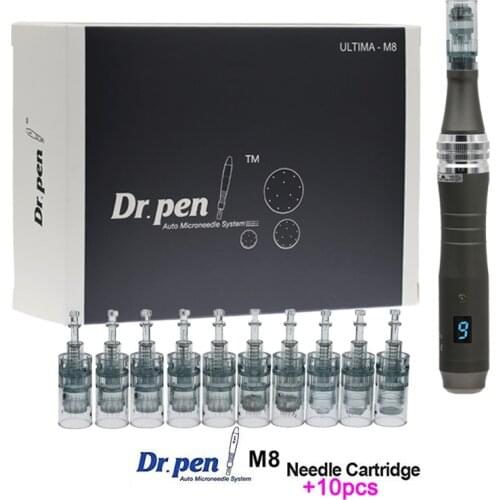 Wireless Dr.Pen Ultima M8 Professional Microneedling Pen Electric Auto Derma Pen Skin Care Tool Kit with 12Pcs Cartridges