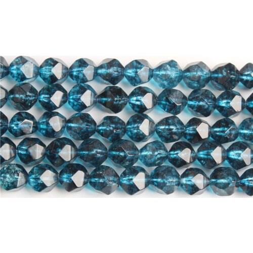 LIngXiang 6/8/10/12mm naturally carves small flat Kyanite loose beads for jewelry DIY stone bracelets and necklaces