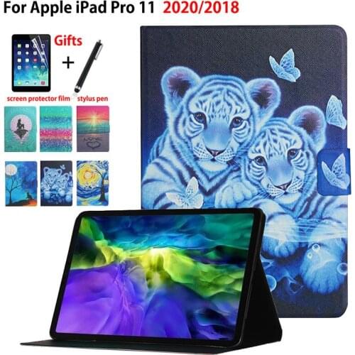 Case For iPad Pro 11 2020 2018 Cover Funda For iPad Pro 11" 2020 Coque Cartoon Protective Folio Skin Shell Capa +Gift