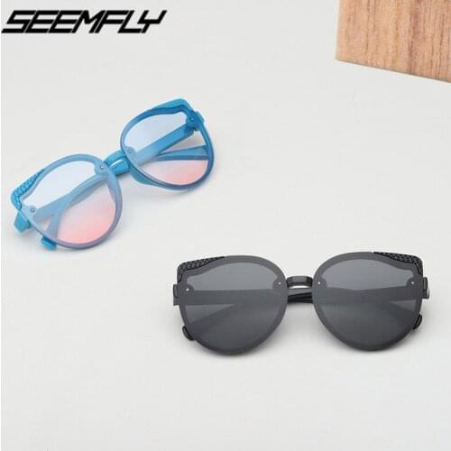 Seemfly Oversized Kids Sunglasses Girls Boys Vintage Sun Glasses Big Frame Sun Glasses Children Gradient Lens Shades UV400 New
