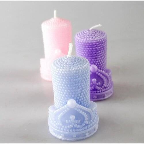 DIY Chocolate Crown Mould 3D Pearl Soaps Silicone Mold Pearl Crown candles moulds