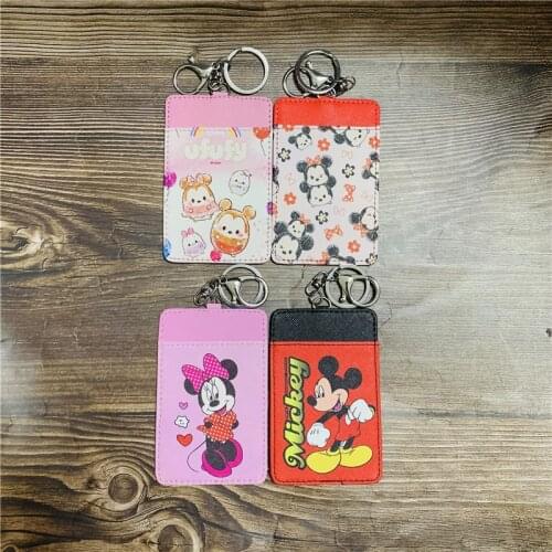 Disney Mickey Minnie Bambi Anime Figures Cartoon Product Cosplay Accessories Casual Card Holder Unisex Gift