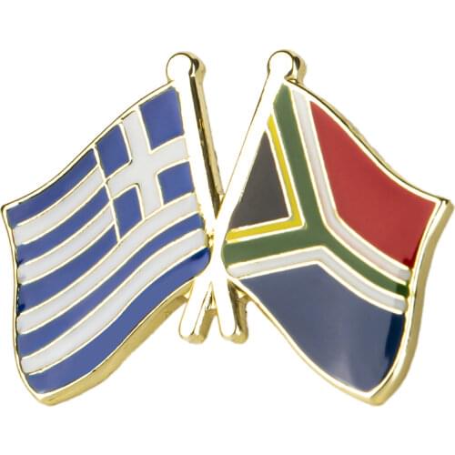 Greece & South Africa Friendship Flag Lapel Pin Friendship Flag Badge Flag pin