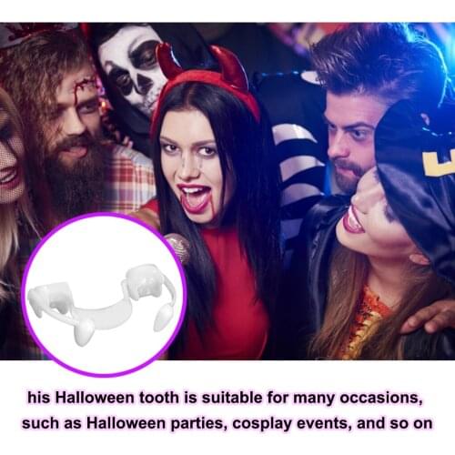 Halloween Decoration Costume Tooth Party Props Decor Retractable Zombie Teeth Safety Soft Silicone Tooth Cosplay Makeup Supplies