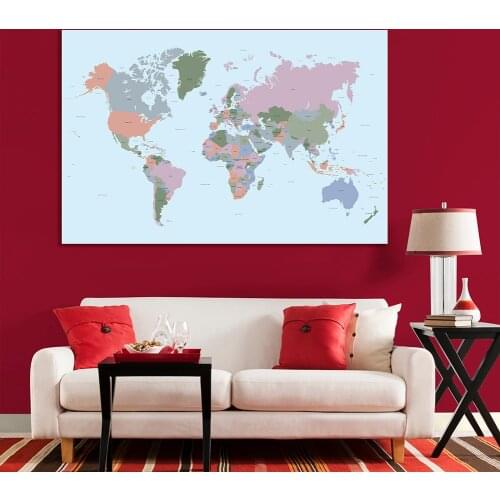 225*150 cm The World Map Decorative Poster Non-woven Canvas Painting Wall Decor Living Room Home Decoration School Supplies