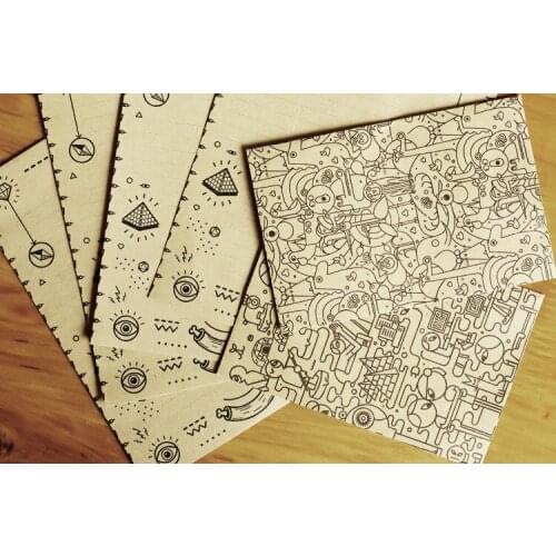 2pcs labyrinth design Kraft paper envelope with 4sheets letter paper stationery cute gift common size