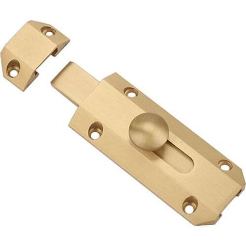 3/4/5inch brass bolt furniture latch wood door hardware part household lock diy window latch antique handmade buckle