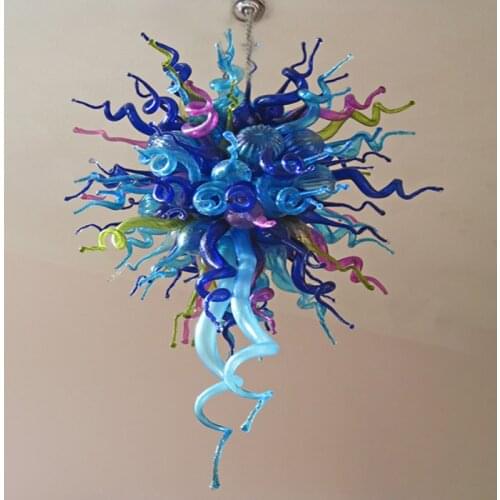 LR0123 - Free Shipping Handmade Glass Blue Contemporary Chandeliers