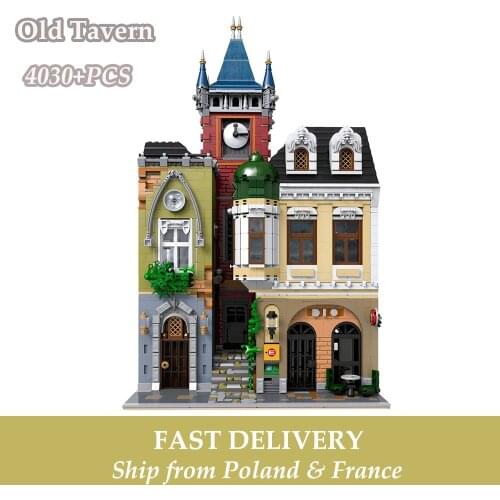 4030 PCS MOC City Streetview Old Tavern Model Building Blocks DIY Architectural Pub Bricks Kit For Adult Collection Kids Toys