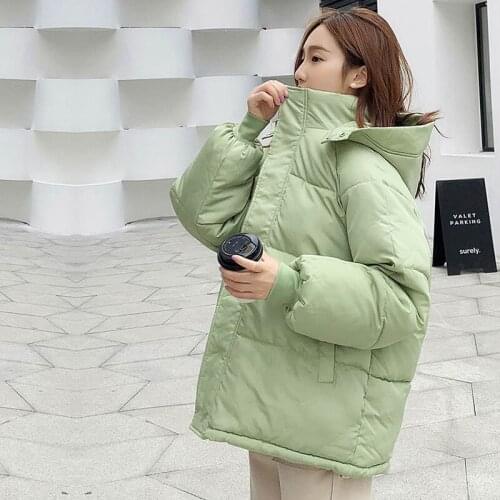 Fashion Short Winter Jacket Women Casual Warm Solid Hooded Parka Coat Office Lady 2020 New Parka Coat