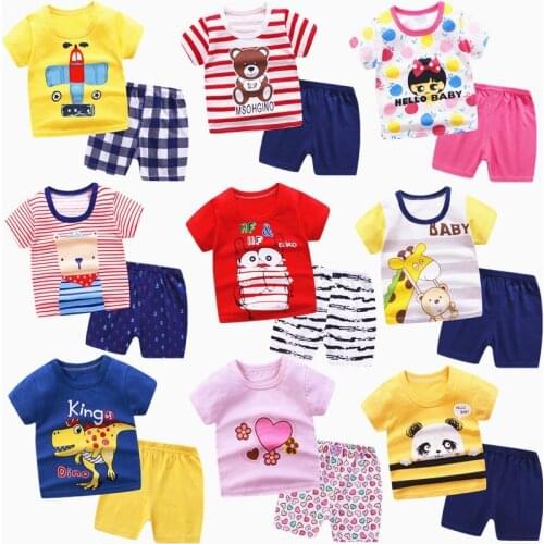 New Baby Boys Outfits 6M-4T Girls Clothes Childrens Clothing Suits Top Cotton Pants Suit 2pcs Clothing Sets Kids Clothes