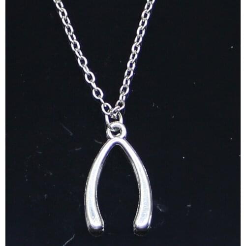New Fashion Necklace 25x14mm lucky wish bone Pendants Short Long Women Men Colar Gift Jewelry Choker