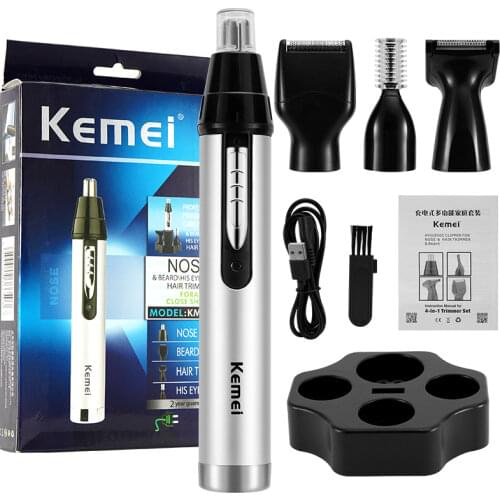 New 4 in1 Electric Ear Nose Trimmer for Mens Shaver Rechargeable Hair Removal Eyebrow Trimer Safe Lasting Face Care Tool Kit