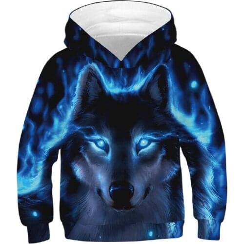 Wolf 3D Oversized Boys Hoodies for Girls Teenagers Childrens Sweatshirt for Boys Girls Sweat Shirt Child Kids Hoodies Clothes