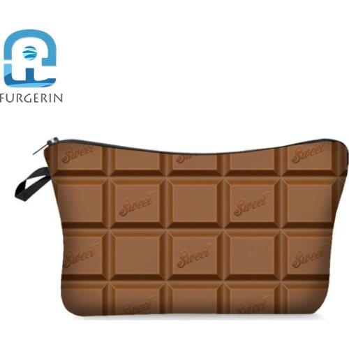 Ziplock Storage Bag Makeup Cable Gadget Organizer Bag for Travel Eco Friendly Chocolate Design Creative