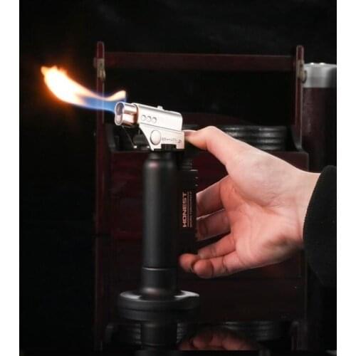 Spray Gun Welding Torch Open Flame Straight Into Double Fire Switch Lighter Barbecue Fire Tool Briquets Et Accessoires Fumeurs