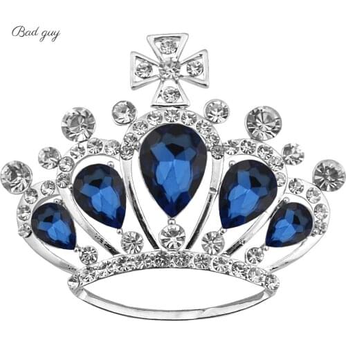 Bad Guy Gem Brooch Pin for Womens Exquisite Crown Brooches Clothes Scarf Buckle Garment Accessories Zicon Jewelry Gifts