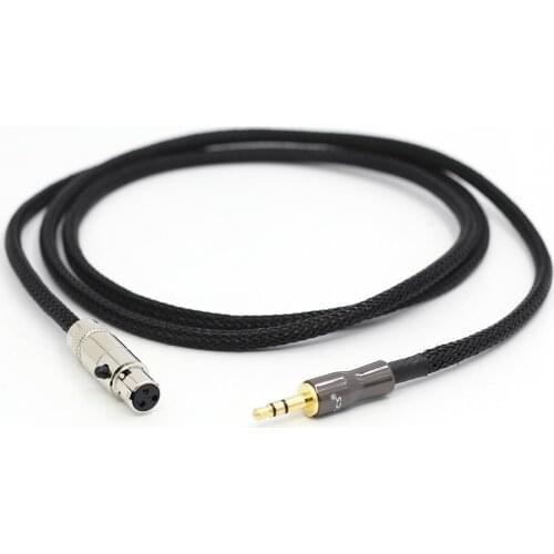 3.5mm Gold Plated Connector to XLR Femal Connector Silver plate Headphone Upgrade Cable