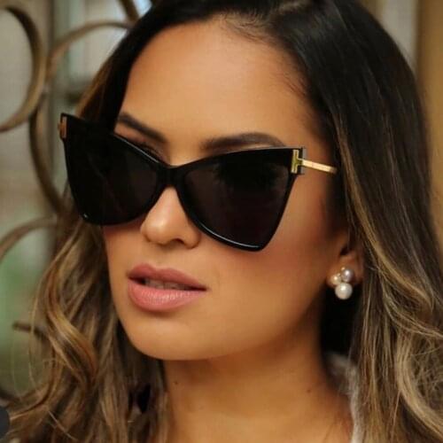 QPeClou 2020 New Fashion Oversized Cat Eye Sunglasses Women Brand Designer T Sun Glasses Female Colorful Shades Oculos De Sol