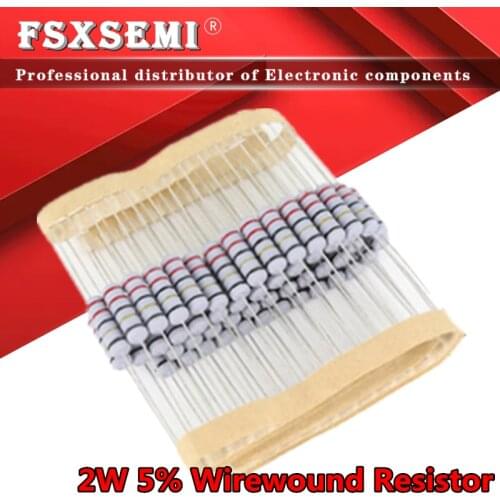 20pcs 2W 5% Wirewound Resistor Fuse 0.05R 0.1R 0.15R 1R 2.2R 4.7R 5.1R 10R 20R 22R 47R 51R 100R