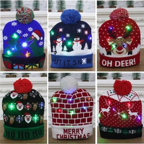 2020 Christmas Toddler Baby boy Girl Hat Cap Xmas Santa Claus Deer Knitted Warm Caps