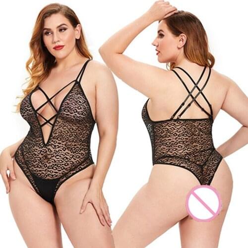 5XL Women Sexy Lingerie Plus Size Open Bra Crotchless Lace Porno Underwear Erotic Hot Transparent Babydoll Dress Costumes