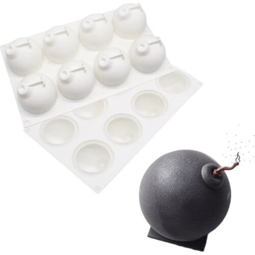 8 Cavity Bomb Shape Silicone Mousse Cake Mould Bomb Mousse Mold Dessert Cake Mould Cake Decoration Tools Cake Tools